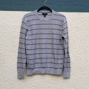 Banana Republic 100% cotton slub gray striped sweater medium
